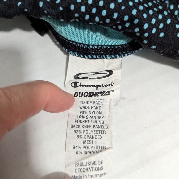 C9 by Champion Duo Dry Capri Length Black and Blue Leggings Women's Size Small - Picture 9 of 10